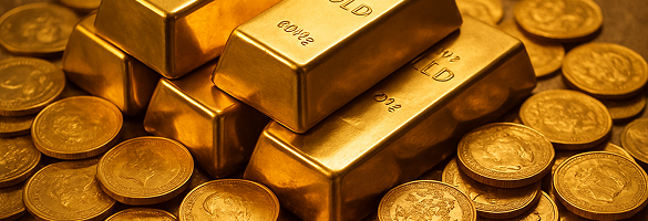 gold bars and coins