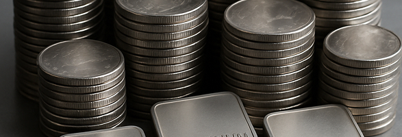 silver bars and coins